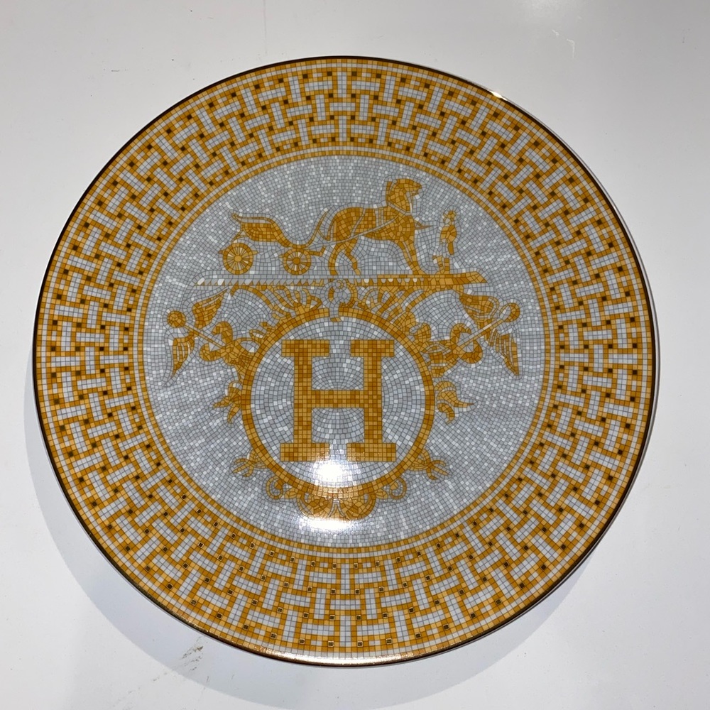 Authentic RARE Hermes Mosaique au 24 Tart Platter Printed Porcelain